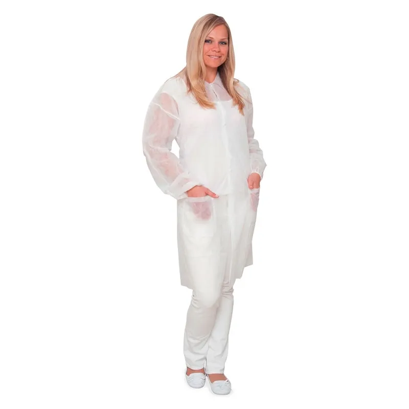 Besucherkittel, weiss, mit Kragen Gr. 4/XL, 145 x 115 cm
