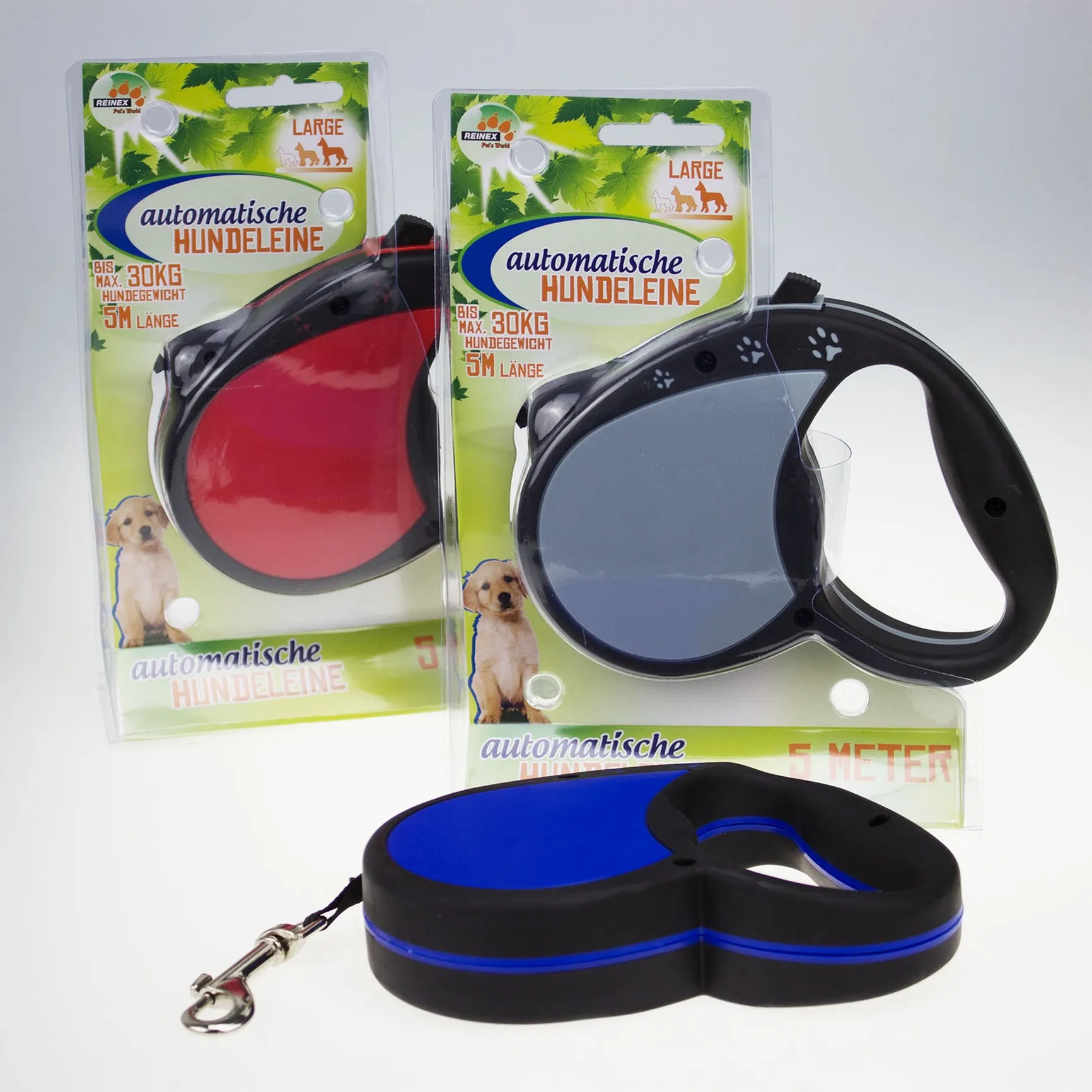 REINEX PET’S WORLD Automat. Hundeleine für Hunde bis 30 kg.
