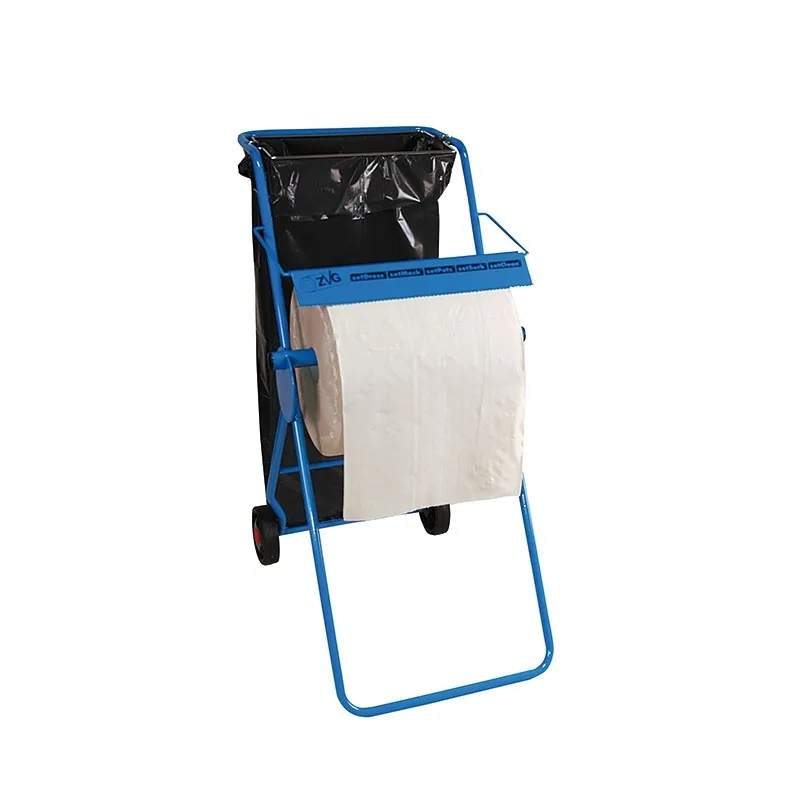 Bodenständer zetMatic® für Putztuchrollen, blau, bis 420 mm