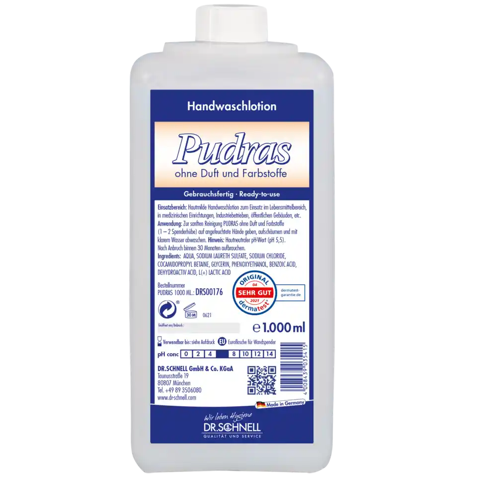 PUDRAS Waschlotion ohne Duft und Farbstoffe