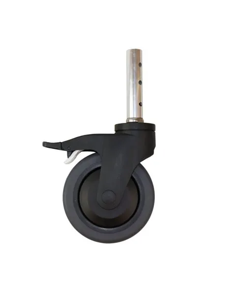 5" Rad inkl. Alurohr für Dusch-Toilettenstuhl 302015/18/19//