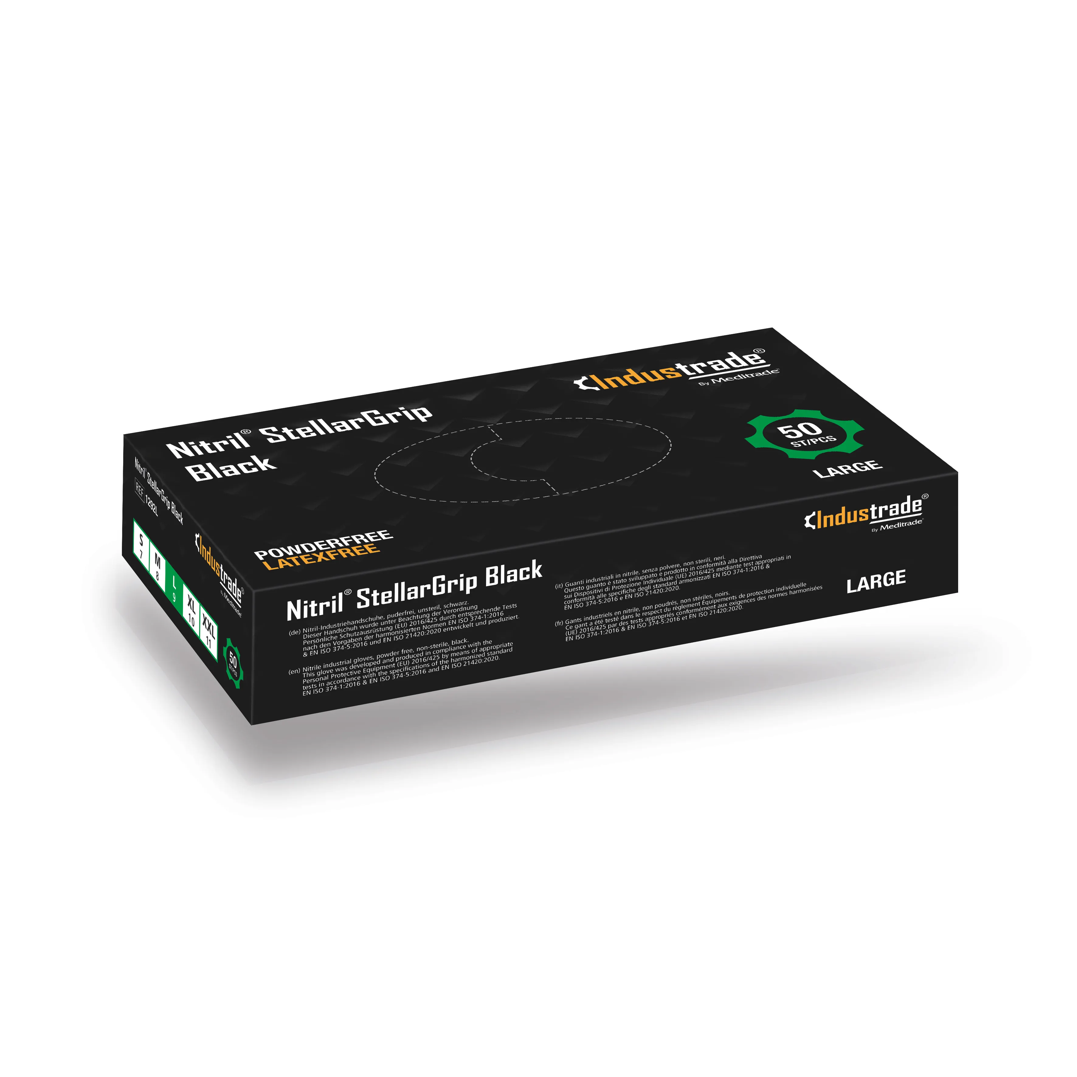Meditrade Nitril® StellarGrip Black Schutzhandschuh Gr. L
