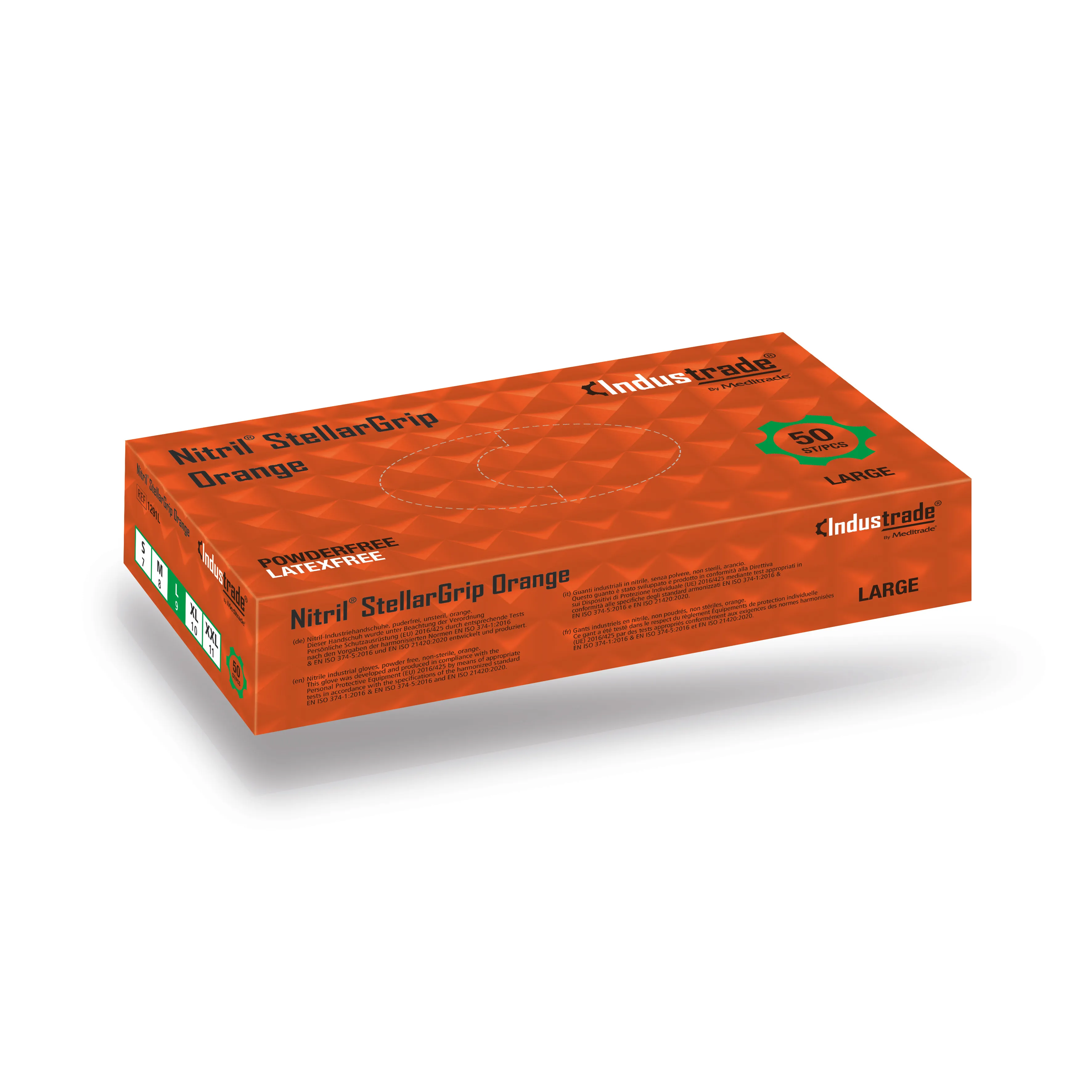 Meditrade Nitril® StellarGrip Orange Schutzhandschuh