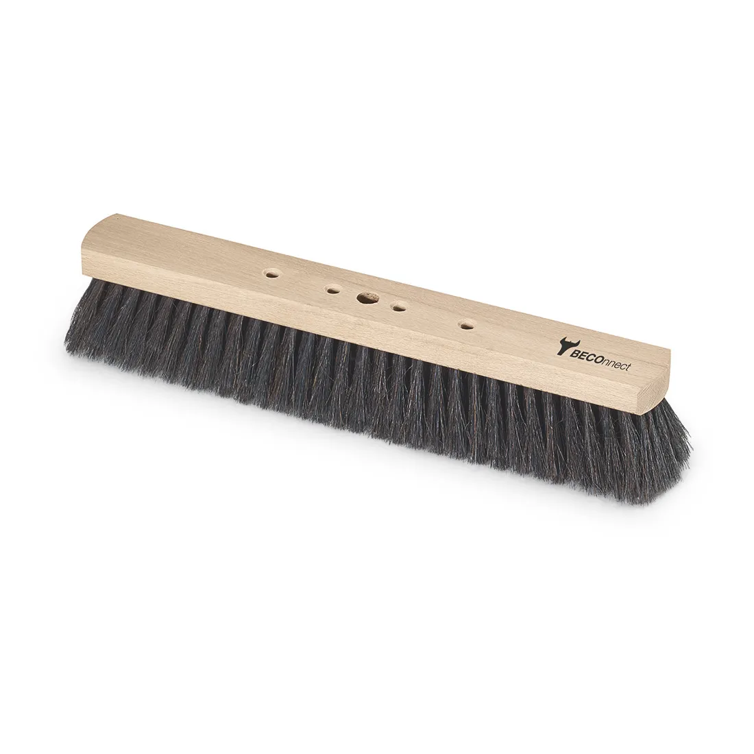 Saalbesen Naturhaar 50 cm Flachholz m. Metallstielhalter