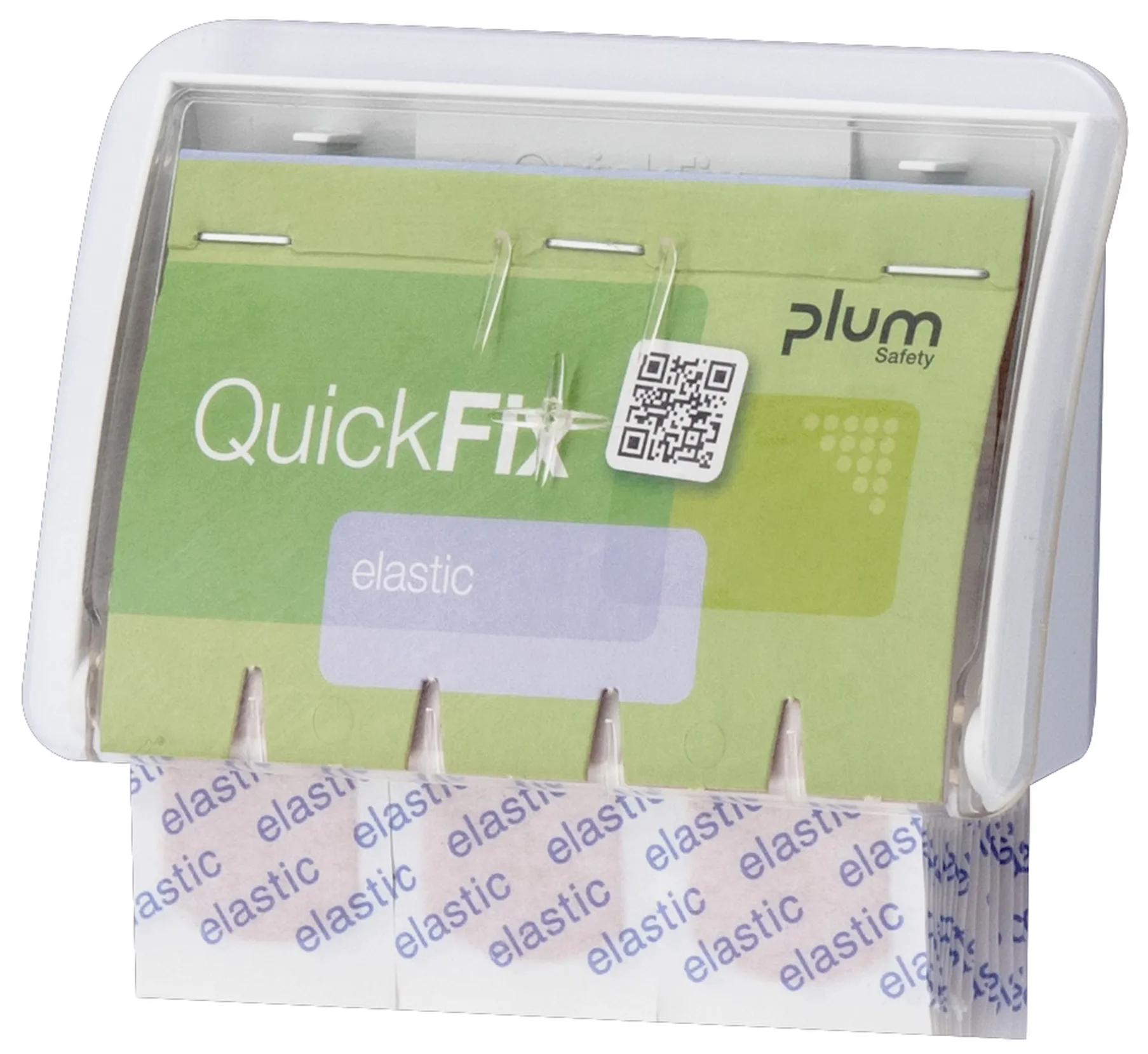 Plum QuickFix UNO Pflasterspender trsp. + Pflasterstrips ela