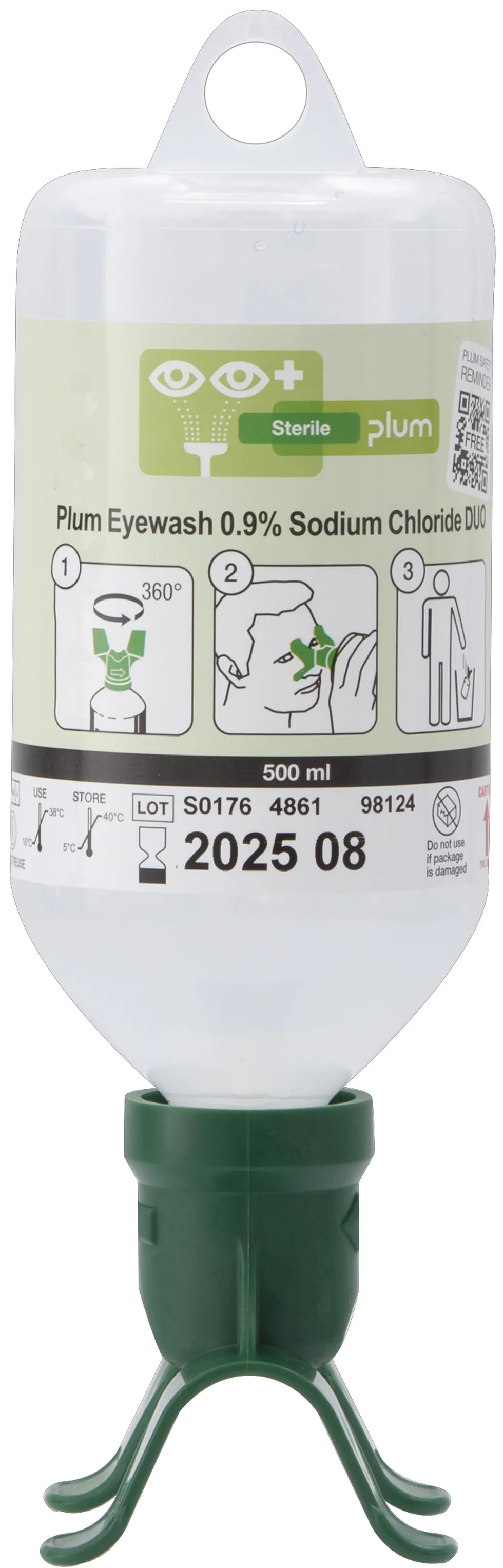 Plum Eyewash 0.9% Sodium Chloride DUO 500 ml