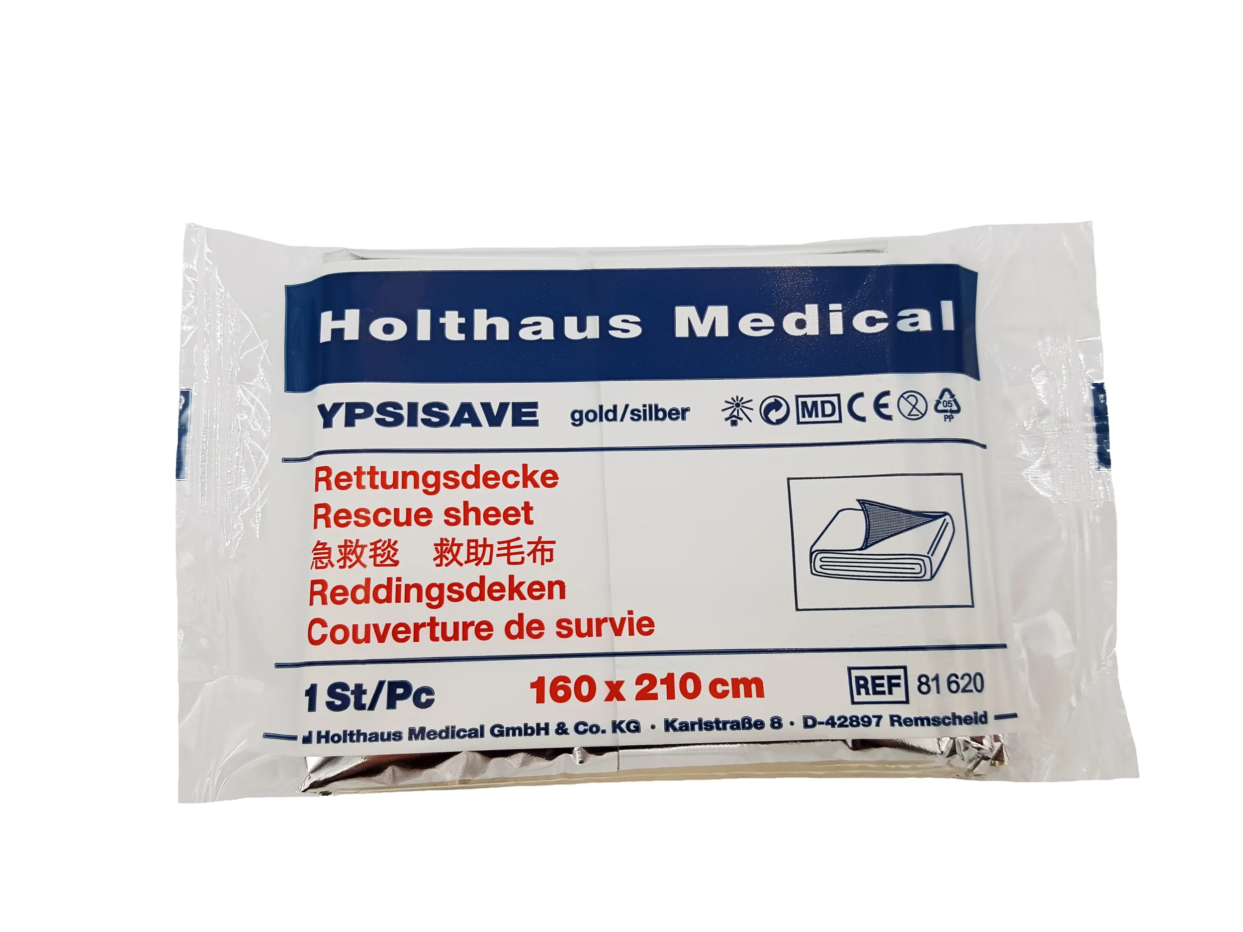 YPSISAVE Rettungsdecke 160 x 210 cm Abgabe nur á 300