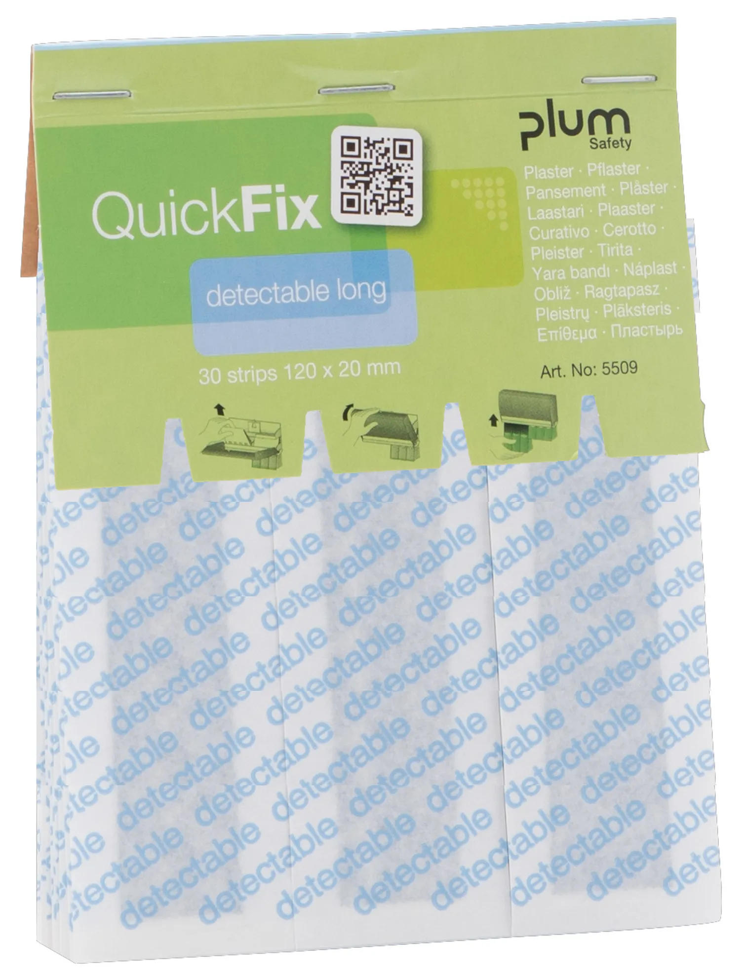 Plum QuickFix Detectable Long Refill mit 30 Fingerverbänden