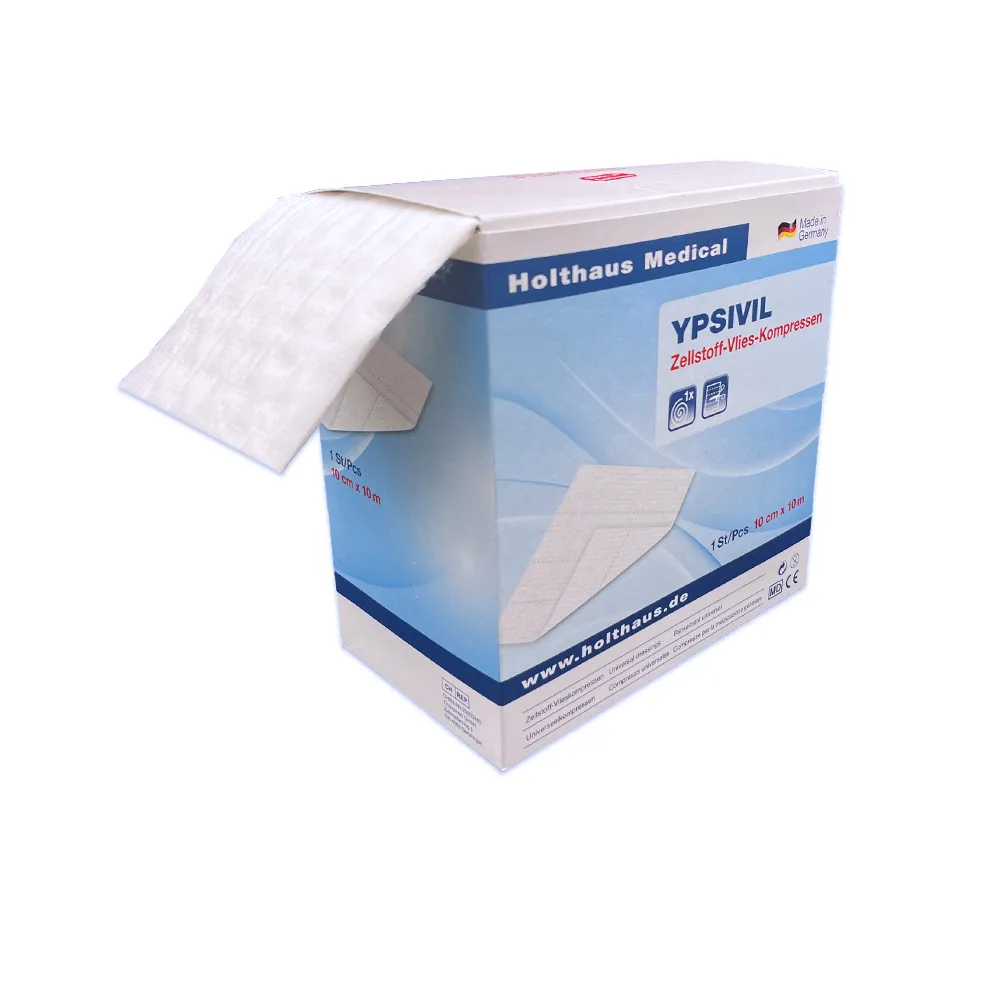 YPSIVIL Zellstoff-Vlies-Kompresse 10cm x 10m einseitig unste