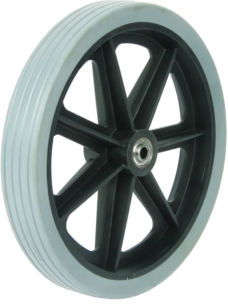 7" Vollgummirad 185 x 30 mm, flache Lauffläche, Distanzhülse