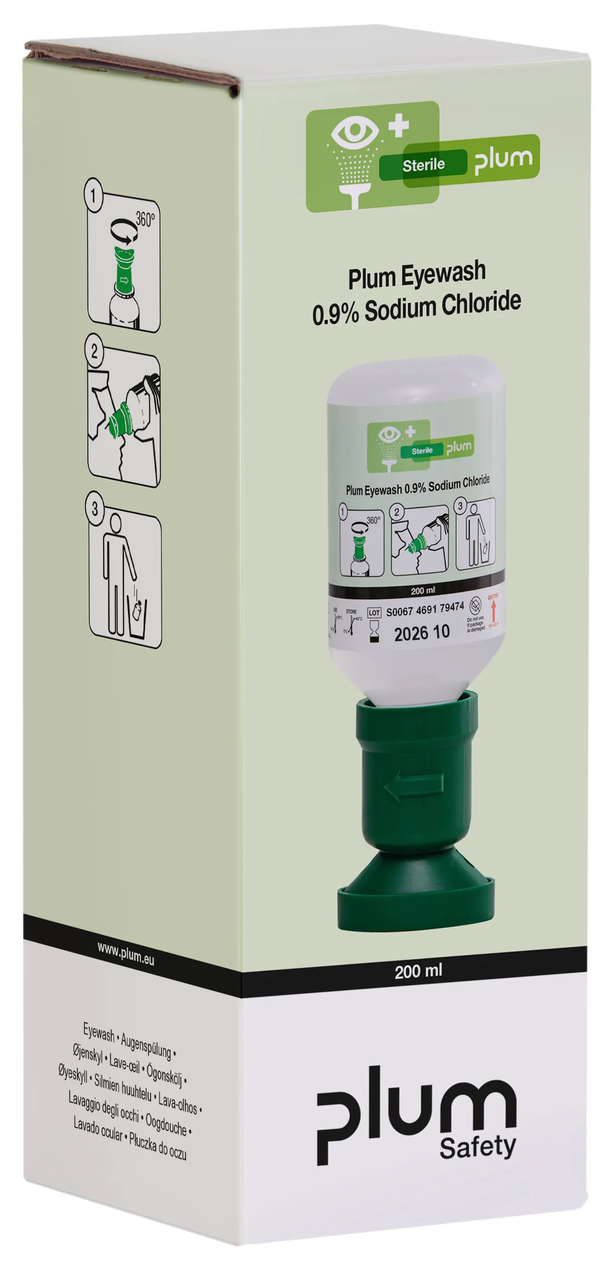 Plum Eyewash 0.9% Sodium Chloride 200 ml (im Einzelkarton)