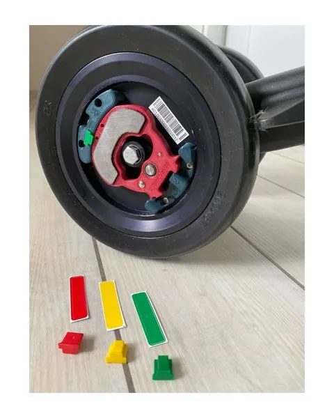 Magnetset mit 3 Einstellungen (grün, gelb und rot) für Rollo