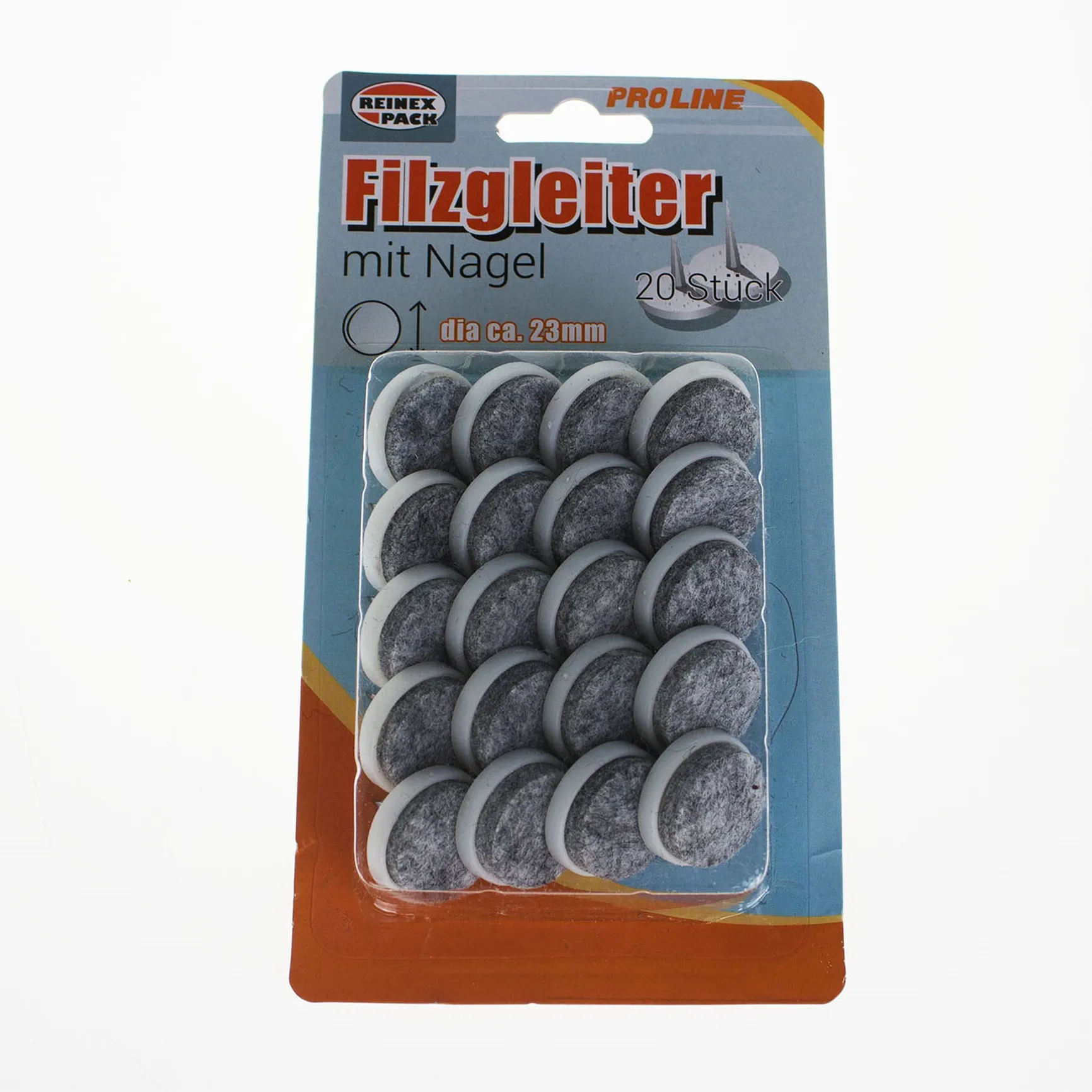 REINEX Filzgleiter mit Nagel, 20-er 20mm
