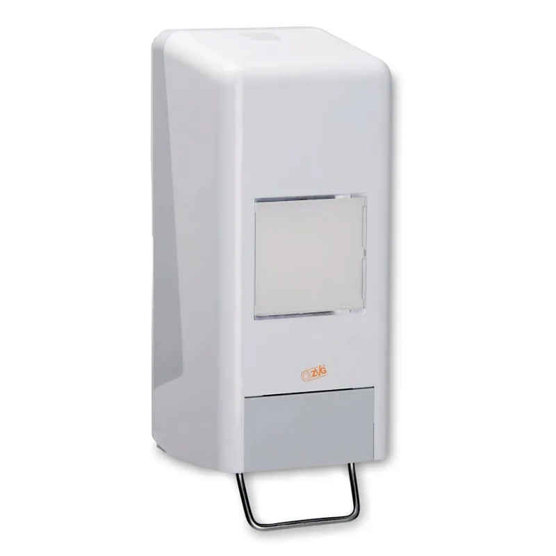 Softflaschenspender weiss, mit grossem Sichtfenster