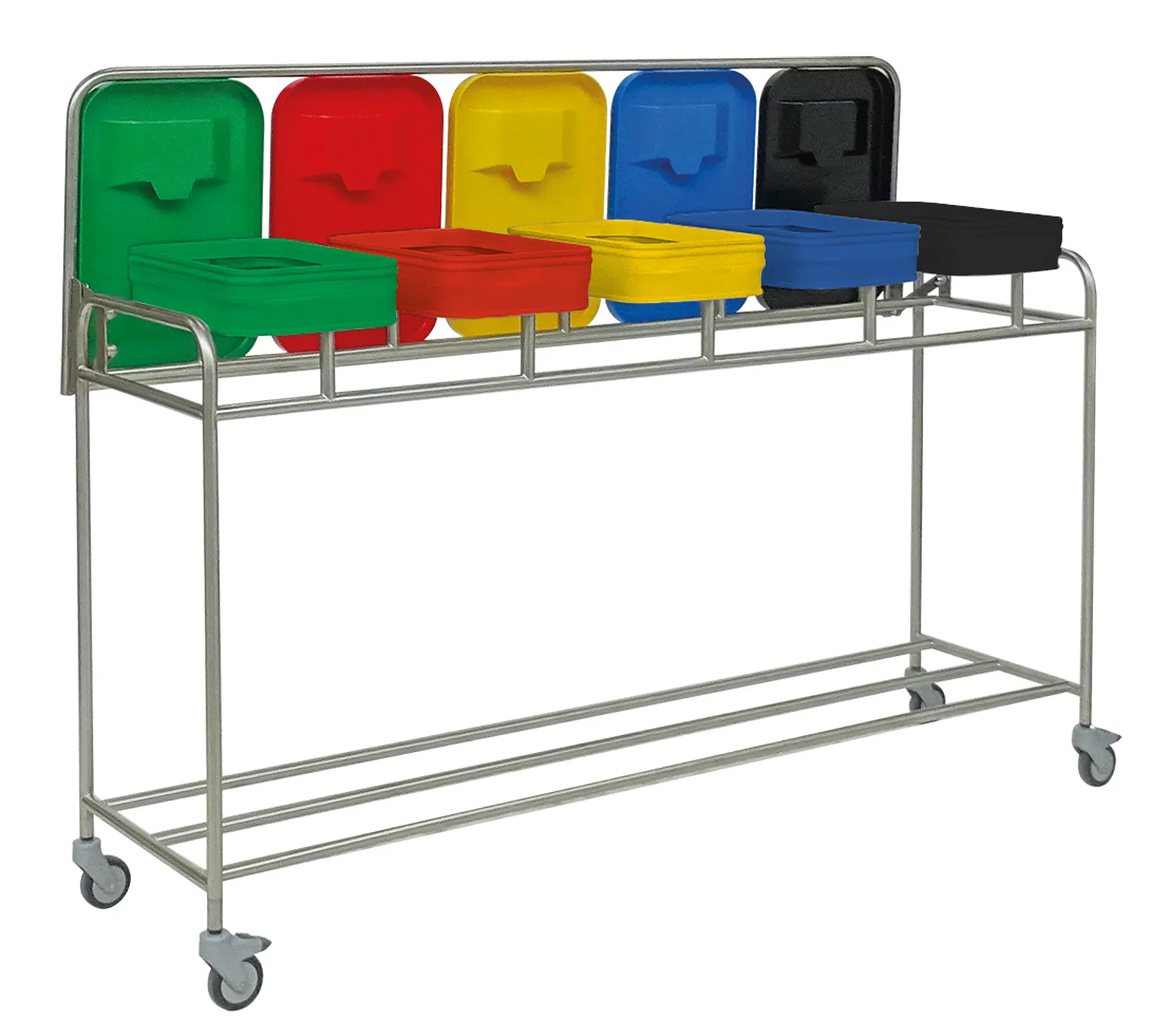 Kompakt Wäschesammler, 5-fach mit zeitgleicher Deckelöffnung